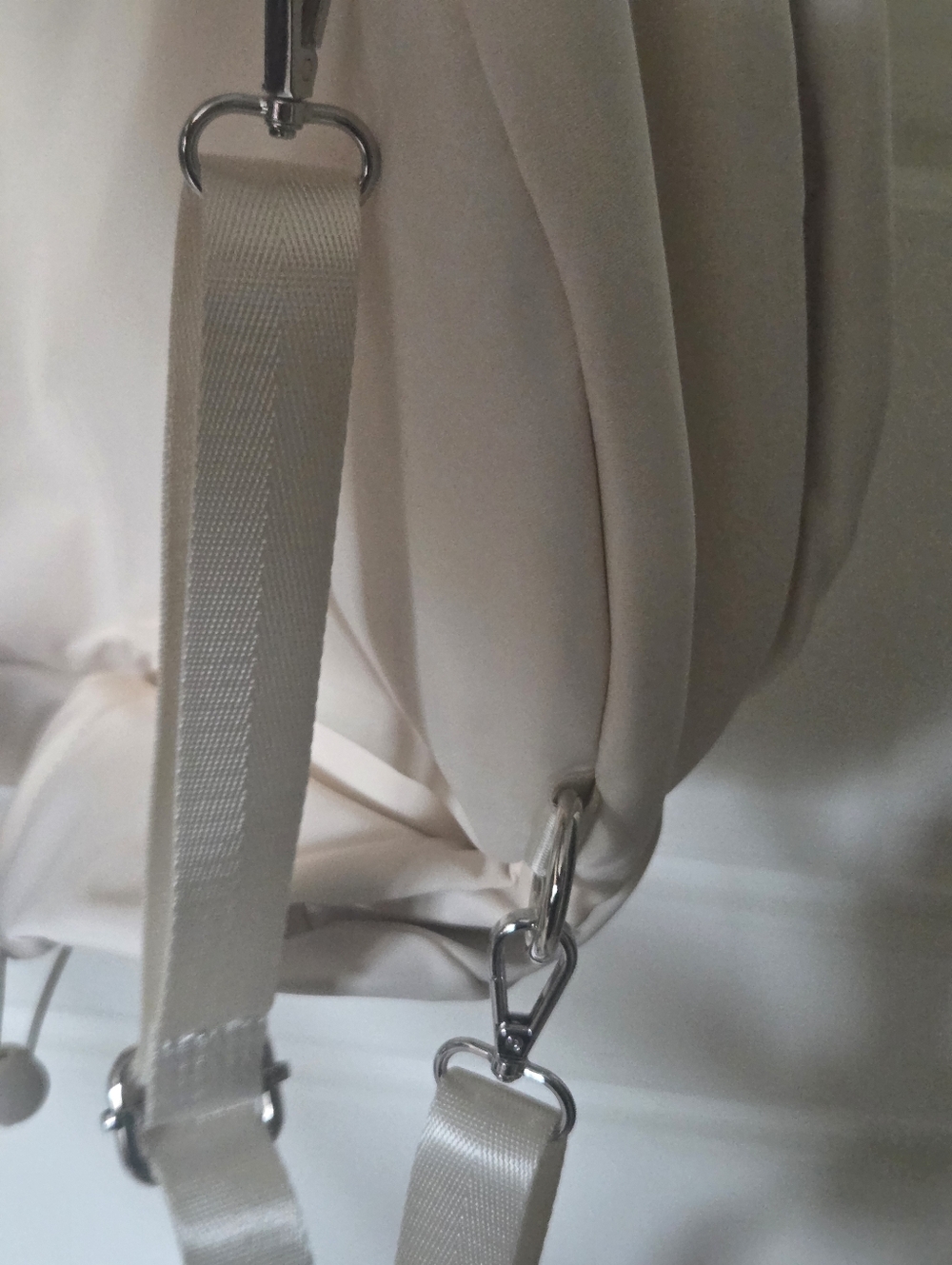Quilted Cream Tennis Racket Backpack - Picture 10 of 12